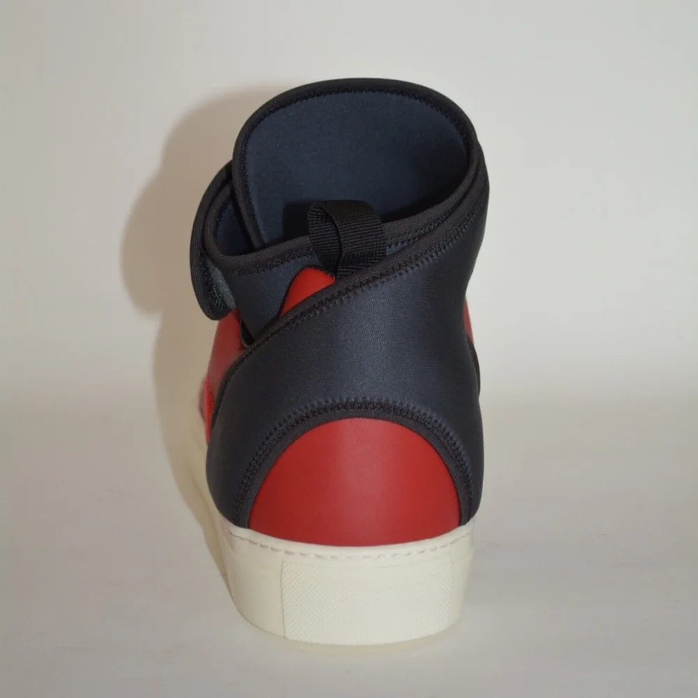 NWT BALENCIAGA MENS NEOPRENE STRAP HITOP LEATHER SNEAKERS - Picture 8 of 10